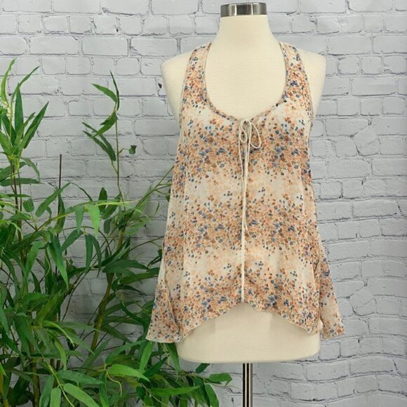 🎉Hem & Thread White, Orange & Blue Sheer Tank - Picture 7 of 7